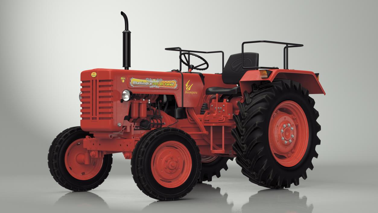 3D Mahindra 595DI Turbomax Tractor Rigged model