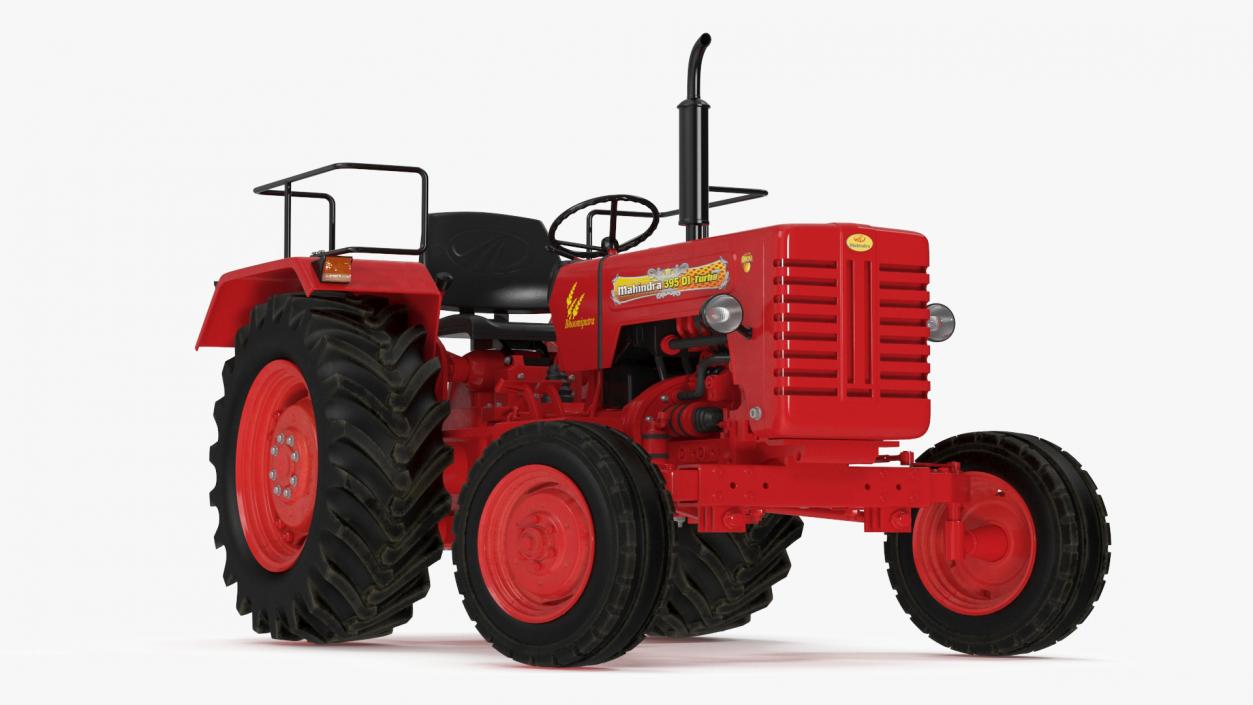 3D Mahindra 595DI Turbomax Tractor Rigged model