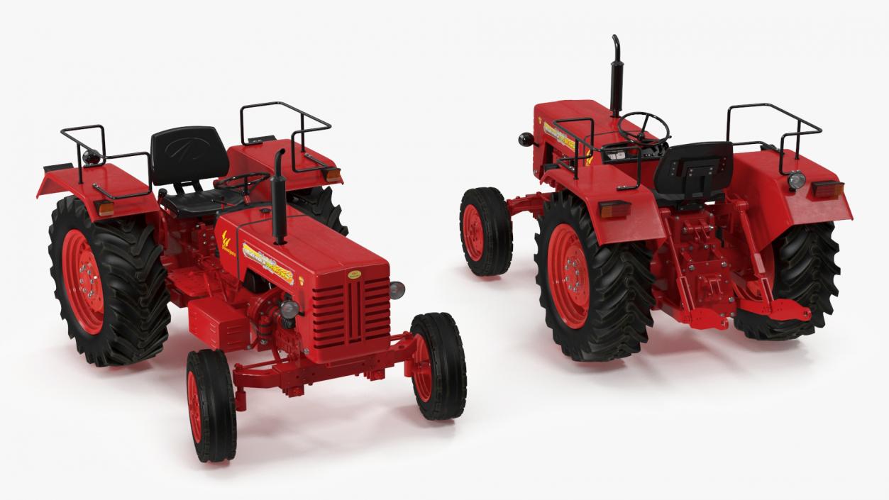 3D Mahindra 595DI Turbomax Tractor Rigged model