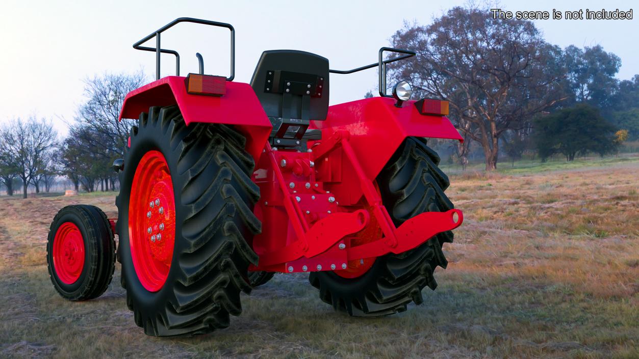 3D Mahindra 595DI Turbomax Tractor Rigged model