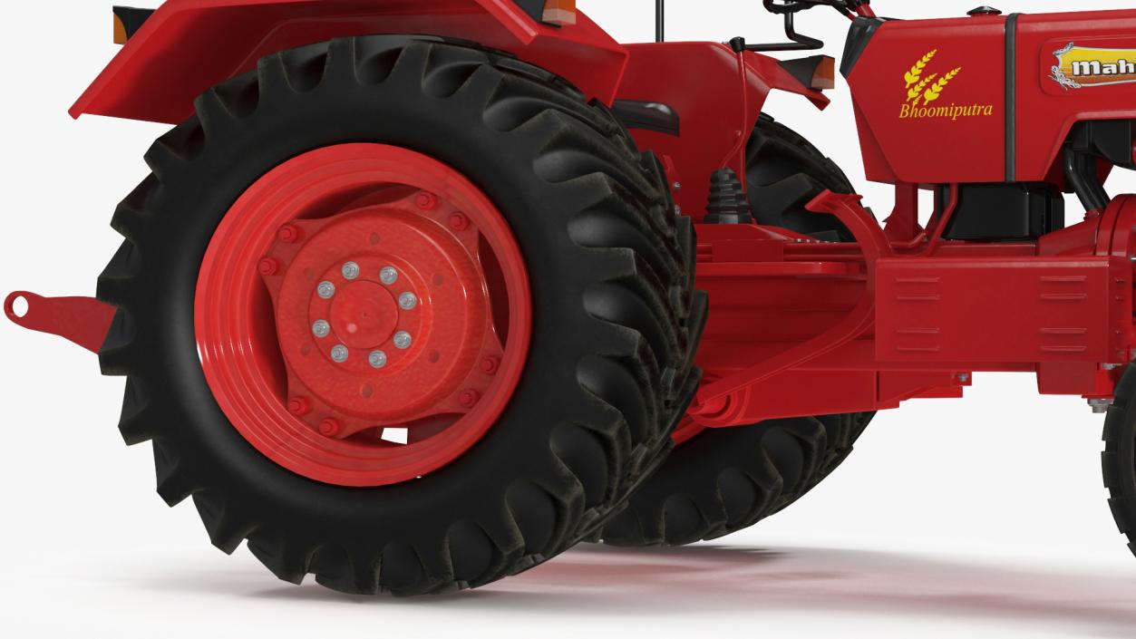 3D Mahindra 595DI Turbomax Tractor Rigged model