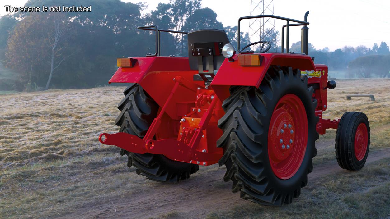 3D Mahindra 595DI Turbomax Tractor Rigged model