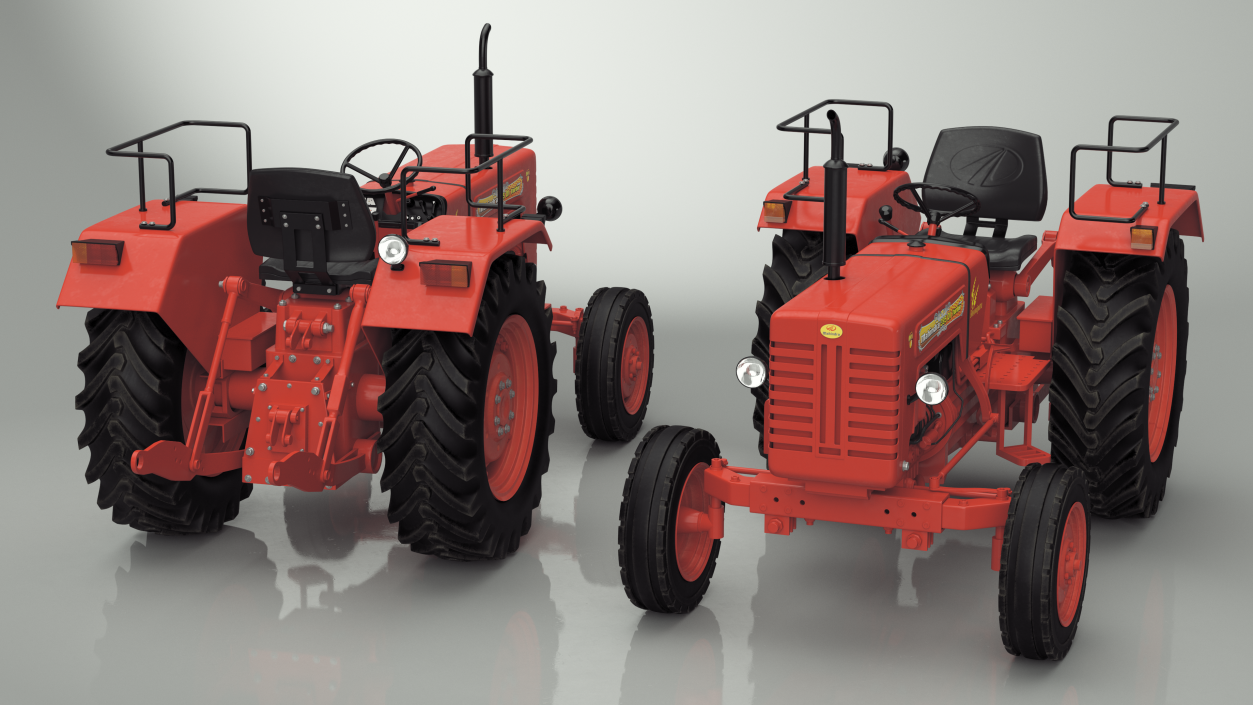 3D Mahindra 595DI Turbomax Tractor Rigged model