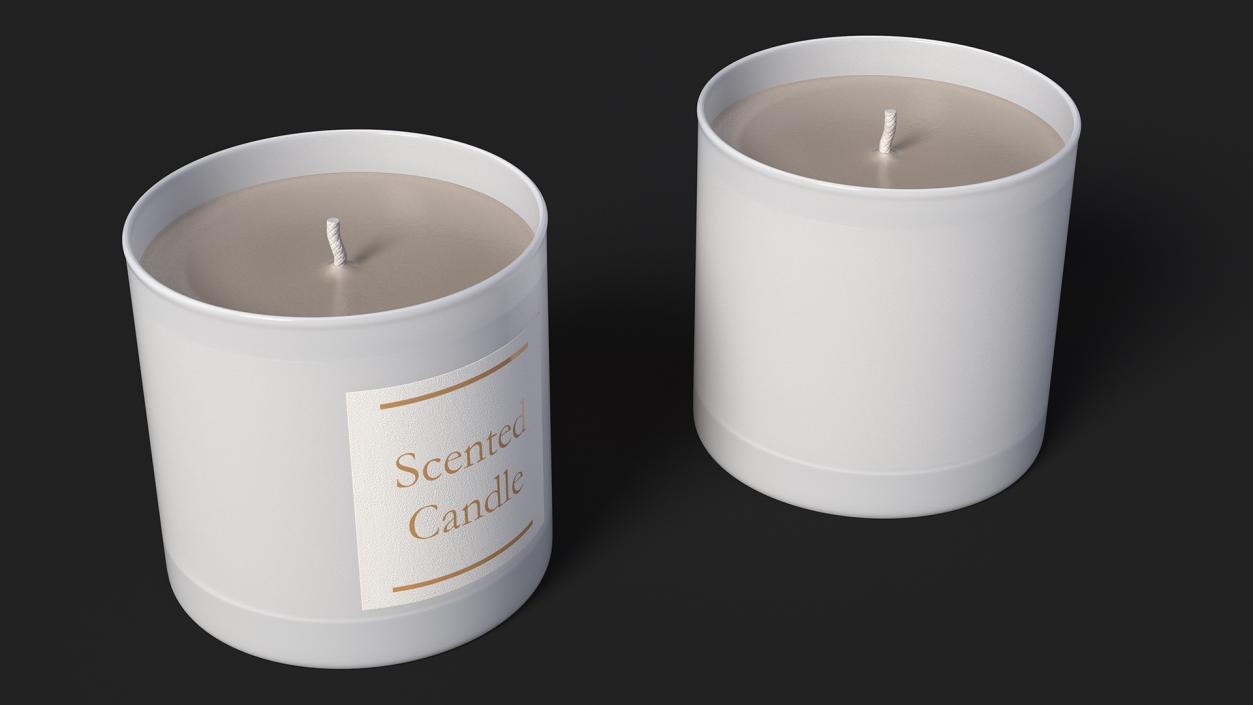 Scented Candle Beige 2 3D