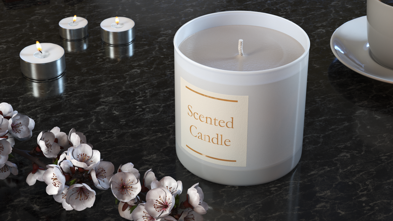 Scented Candle Beige 2 3D