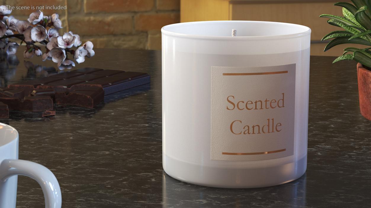 Scented Candle Beige 2 3D