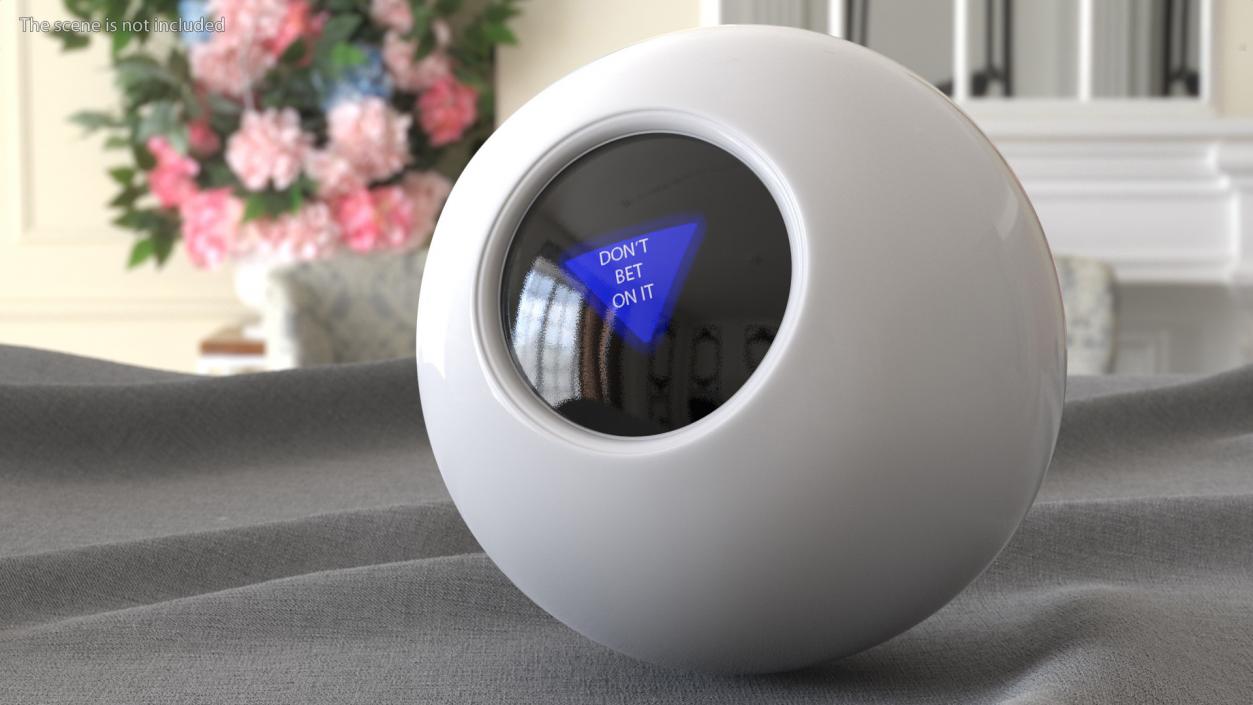 3D White Magic 8 Ball model