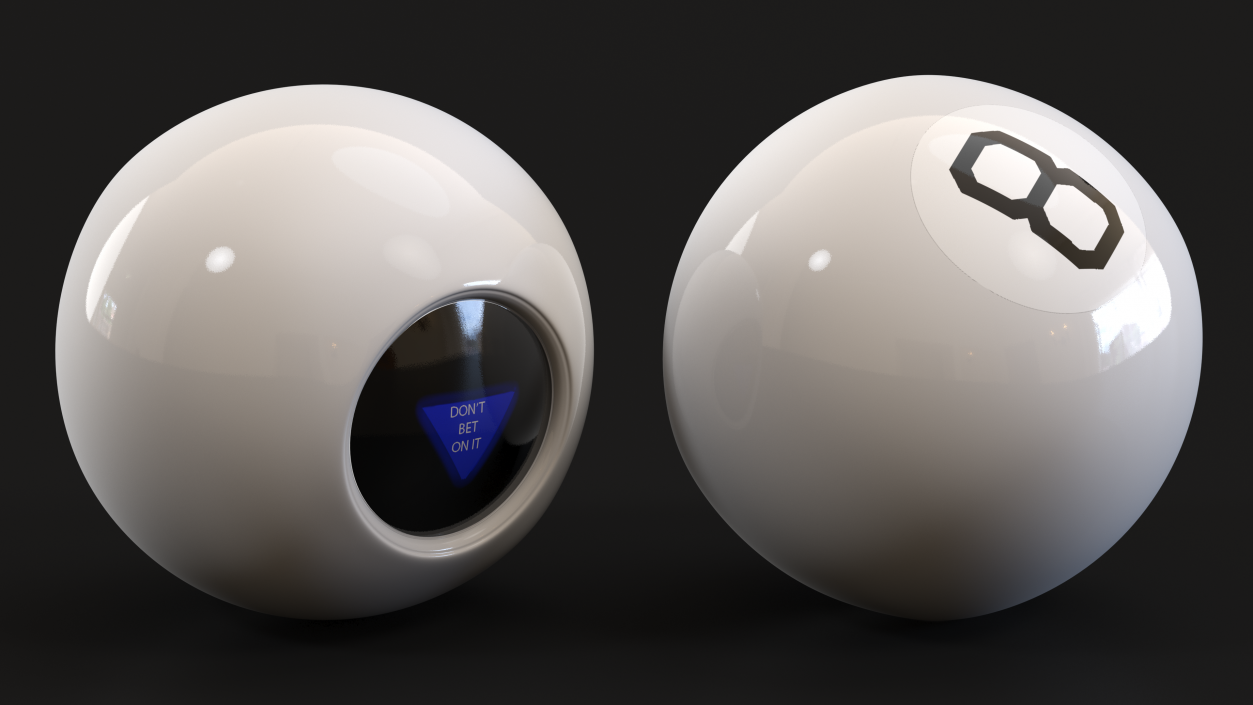 3D White Magic 8 Ball model