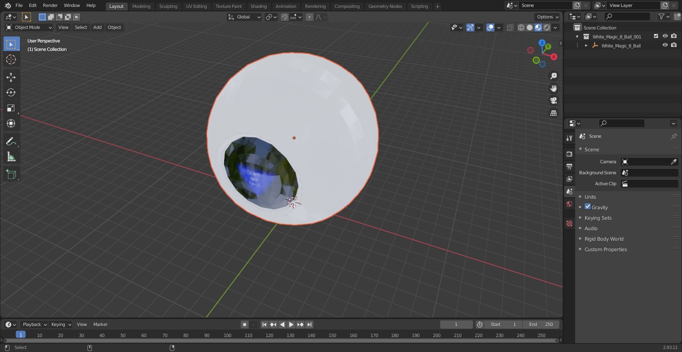 3D White Magic 8 Ball model