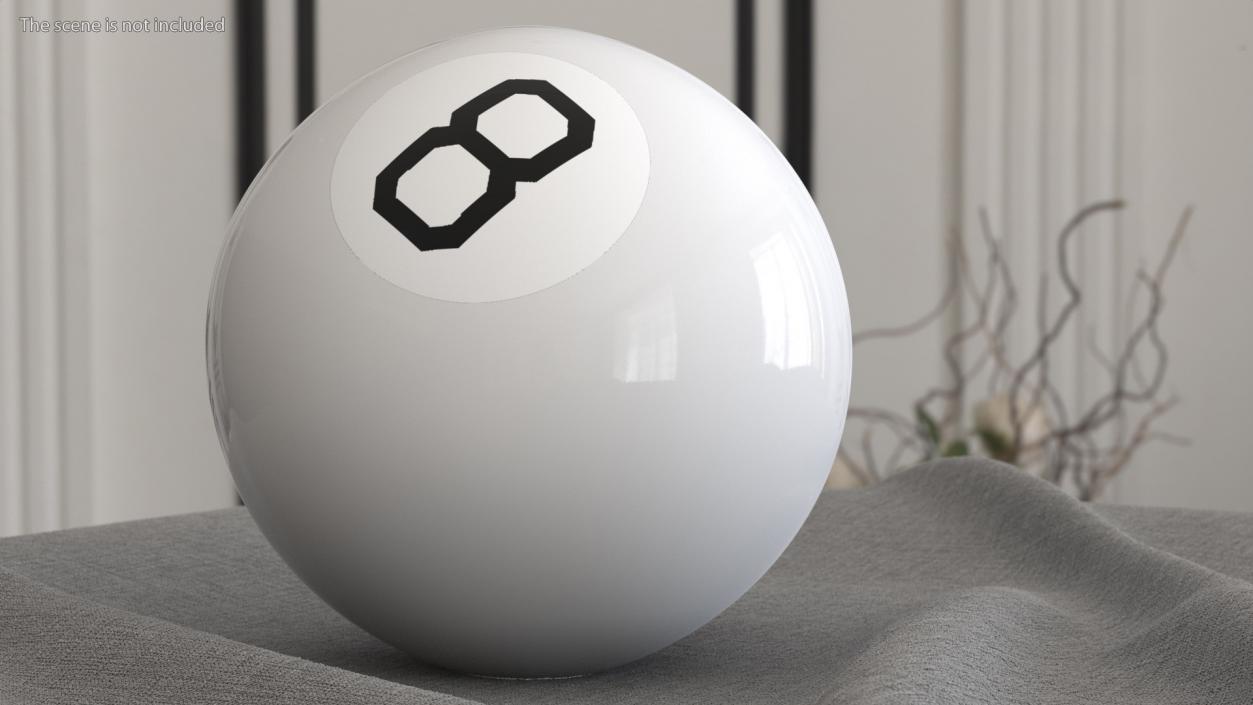 3D White Magic 8 Ball model