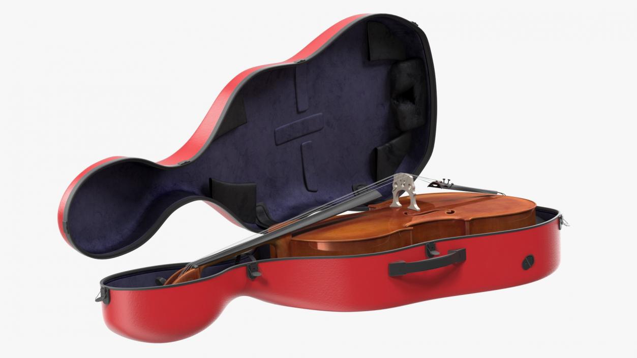 3D model Cello Red Shell Case