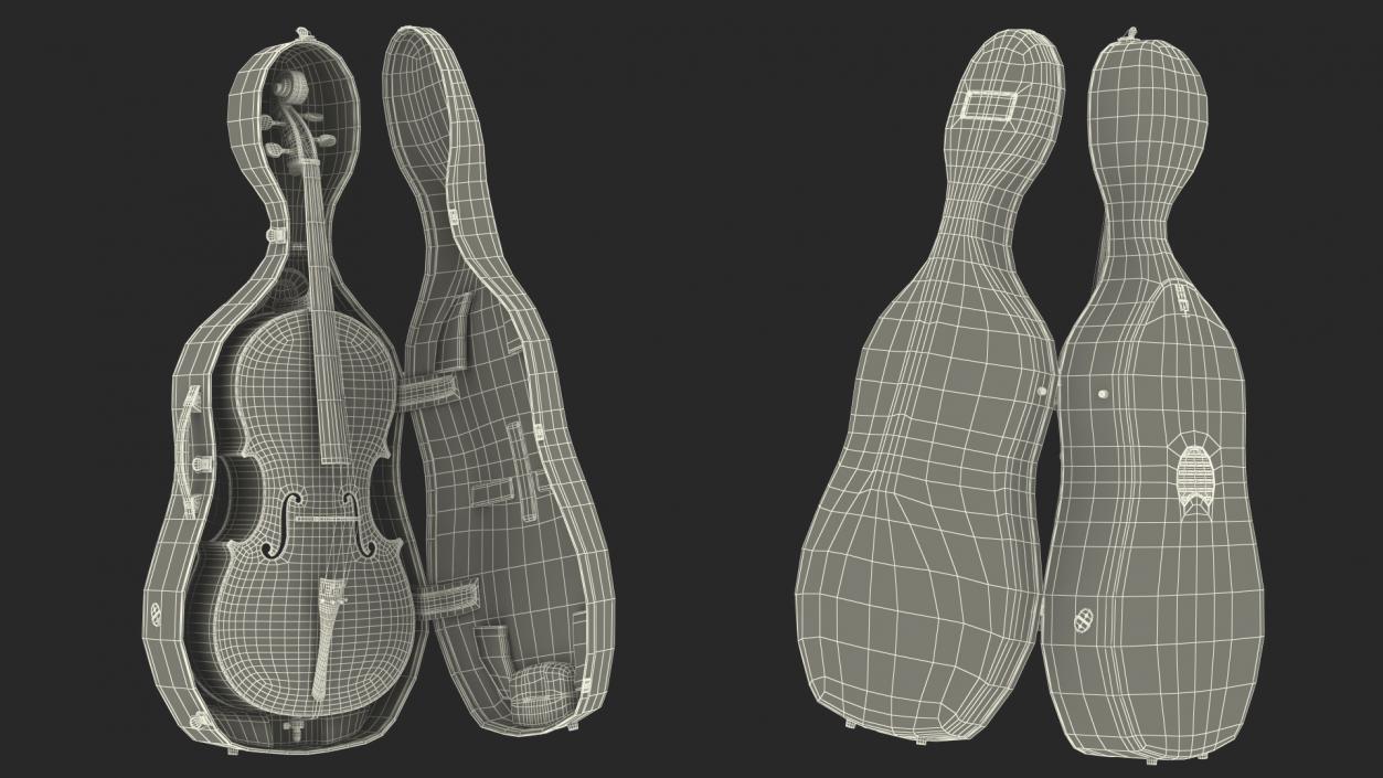 3D model Cello Red Shell Case