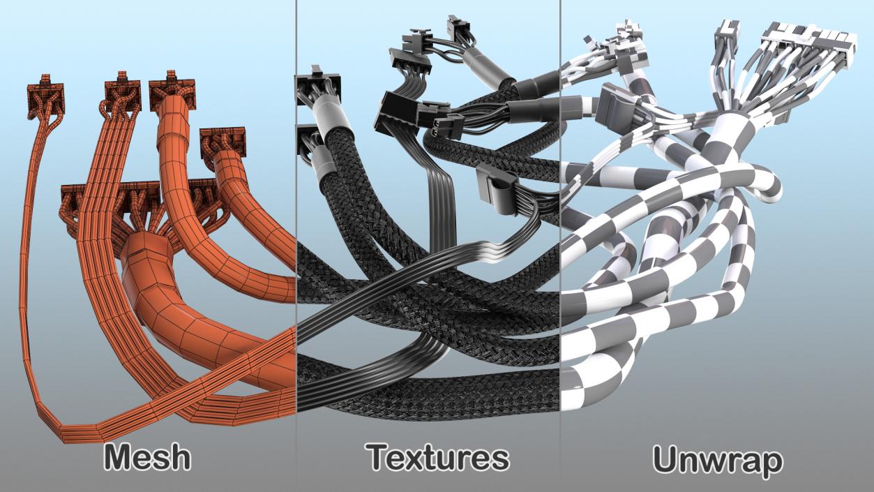 3D Computer Cables Collection 4 model