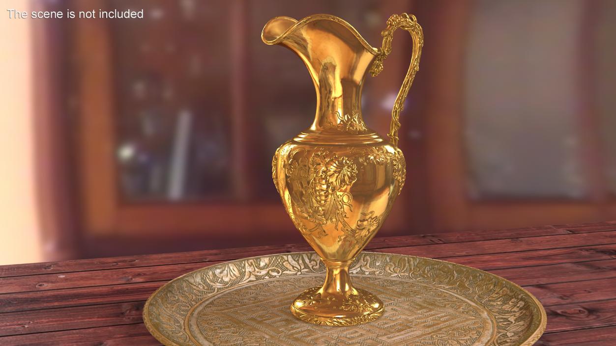 Antique Gold Ewer 3D