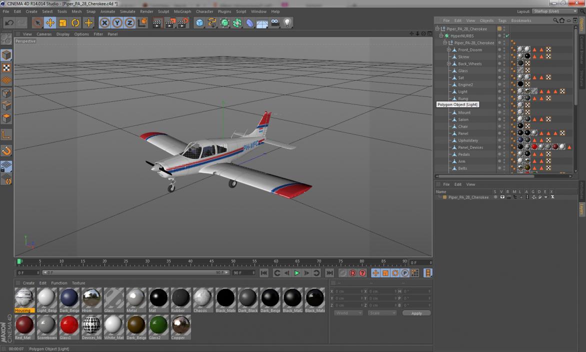 3D model Piper PA-28 Cherokee