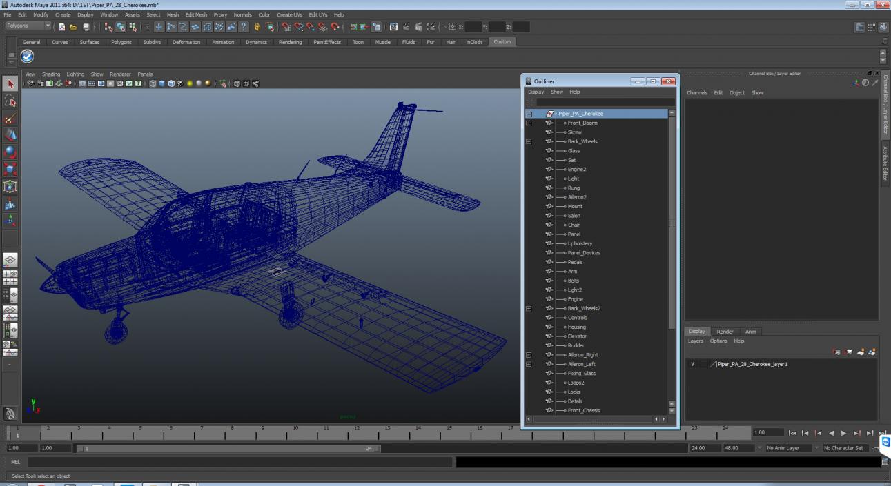 3D model Piper PA-28 Cherokee