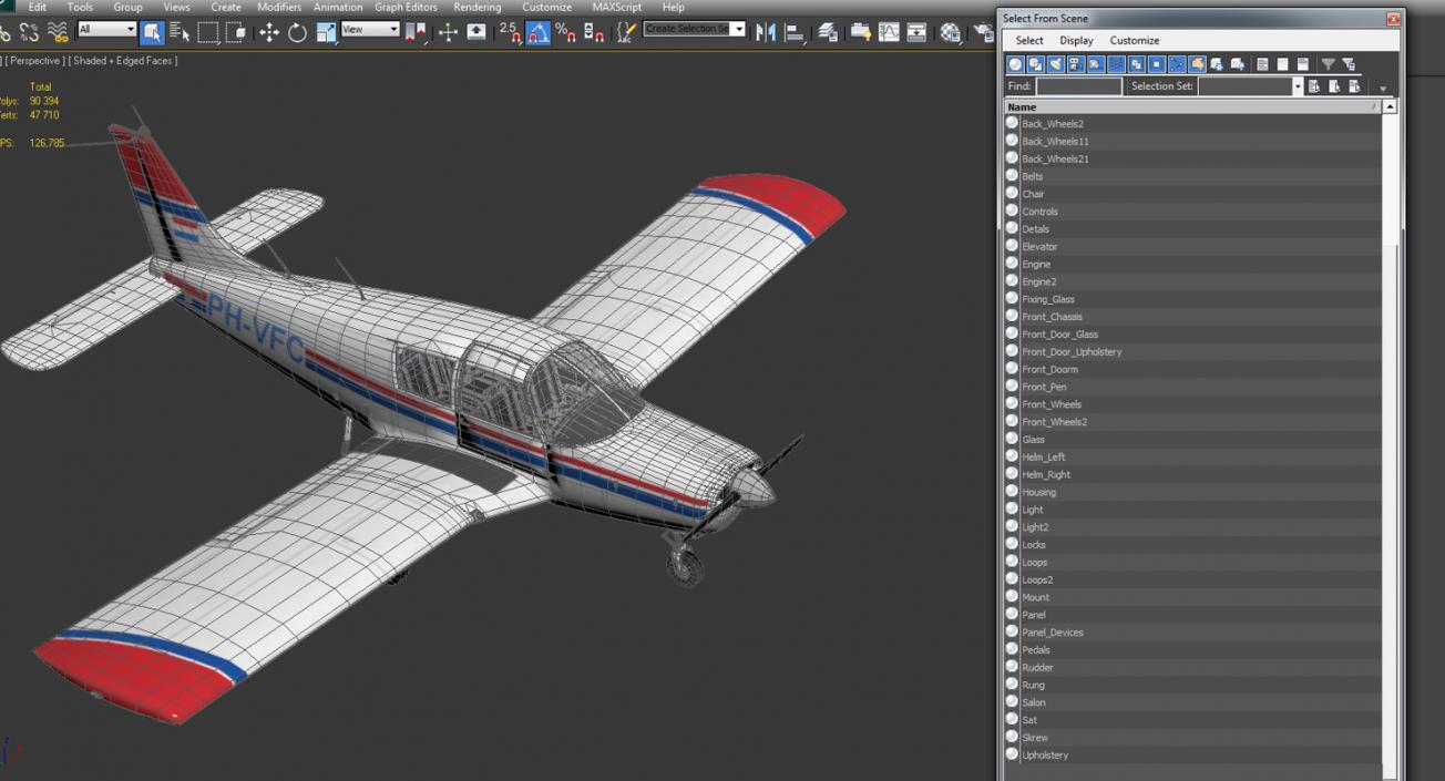 3D model Piper PA-28 Cherokee