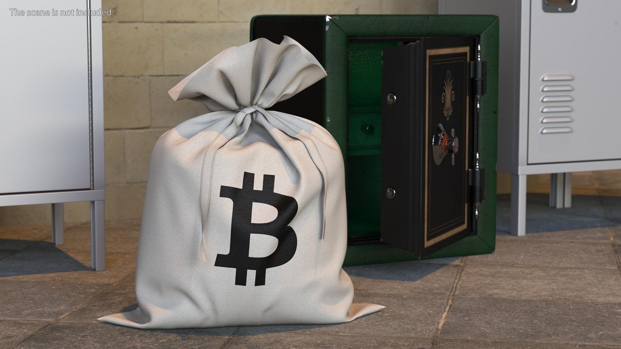 Money Bag Bitcoin 3D