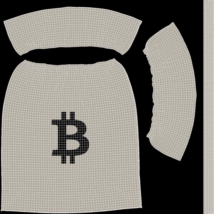 Money Bag Bitcoin 3D