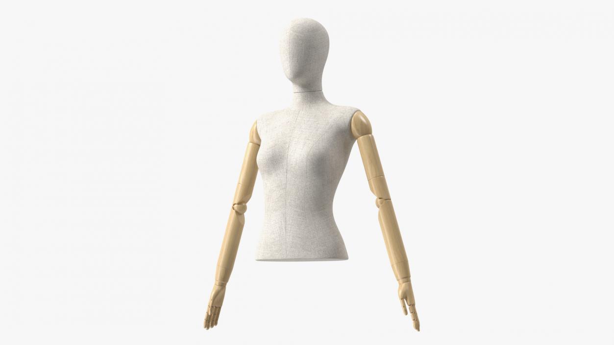 3D Female Flexible Half Body Mannequin Torso