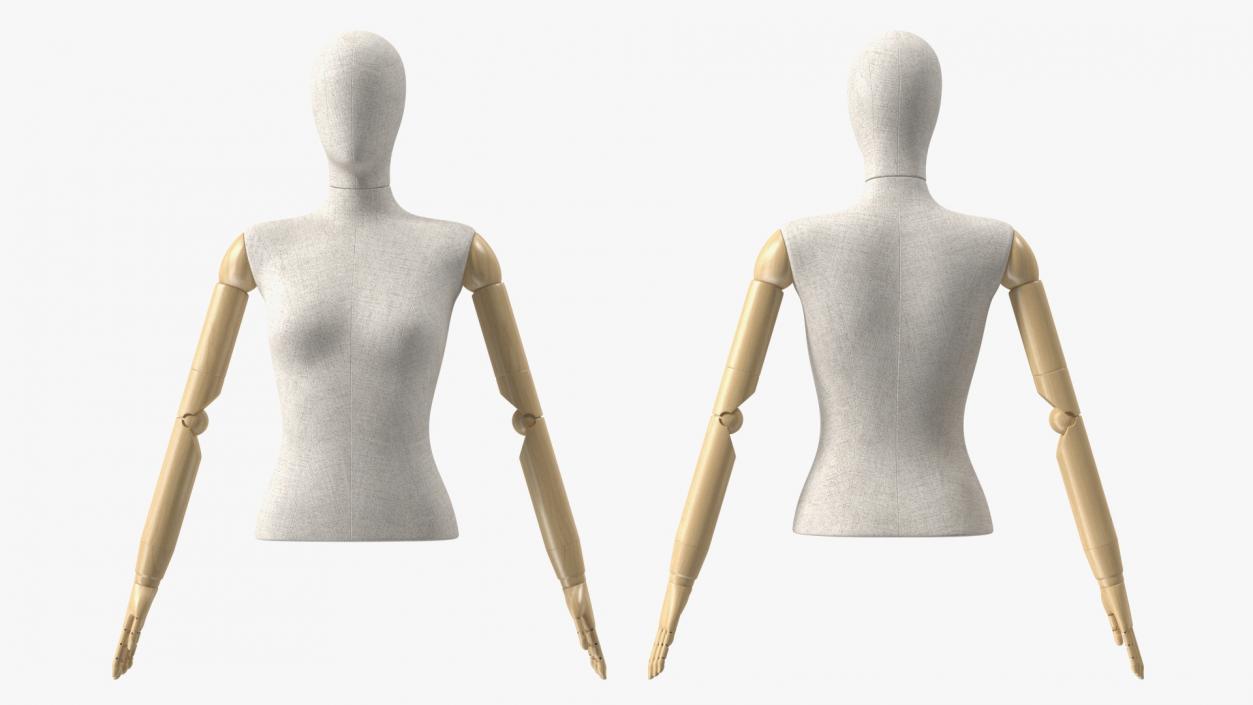 3D Female Flexible Half Body Mannequin Torso