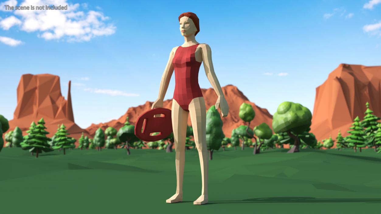 Lifeguard Low Poly Rigged for Cinema 4D 3D model