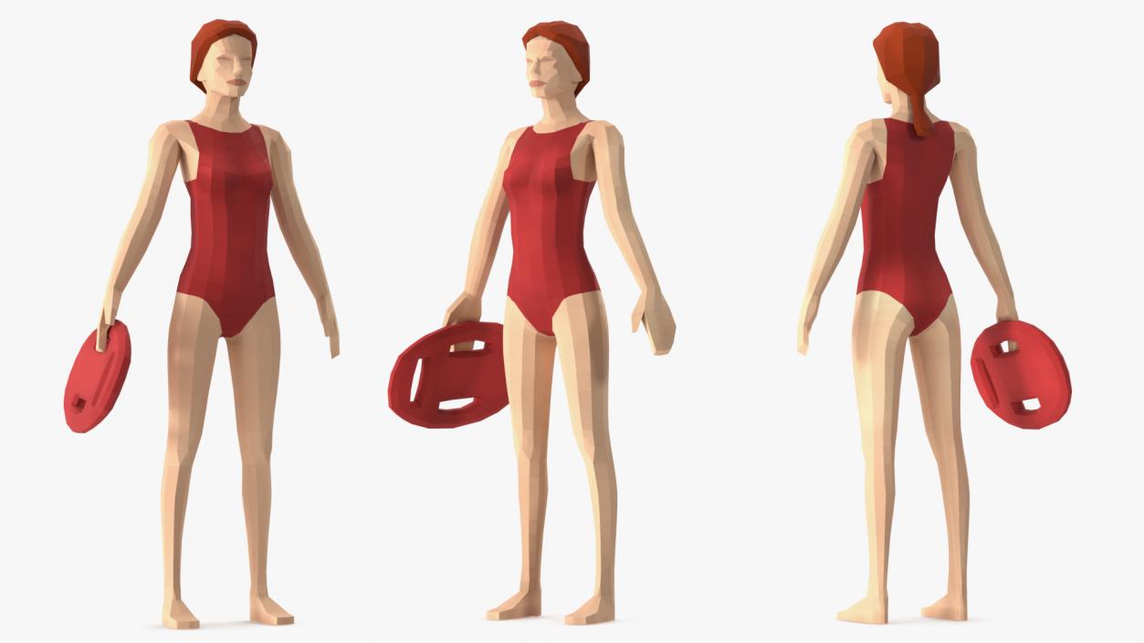 Lifeguard Low Poly Rigged for Cinema 4D 3D model