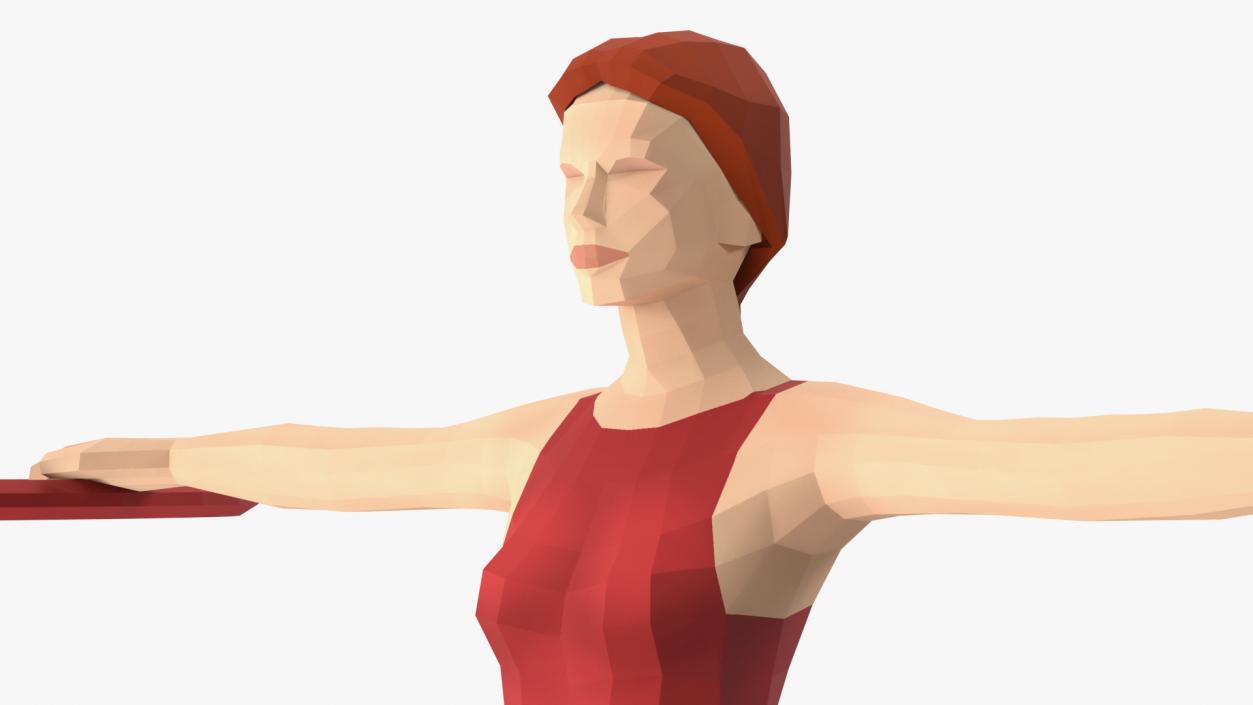 Lifeguard Low Poly Rigged for Cinema 4D 3D model