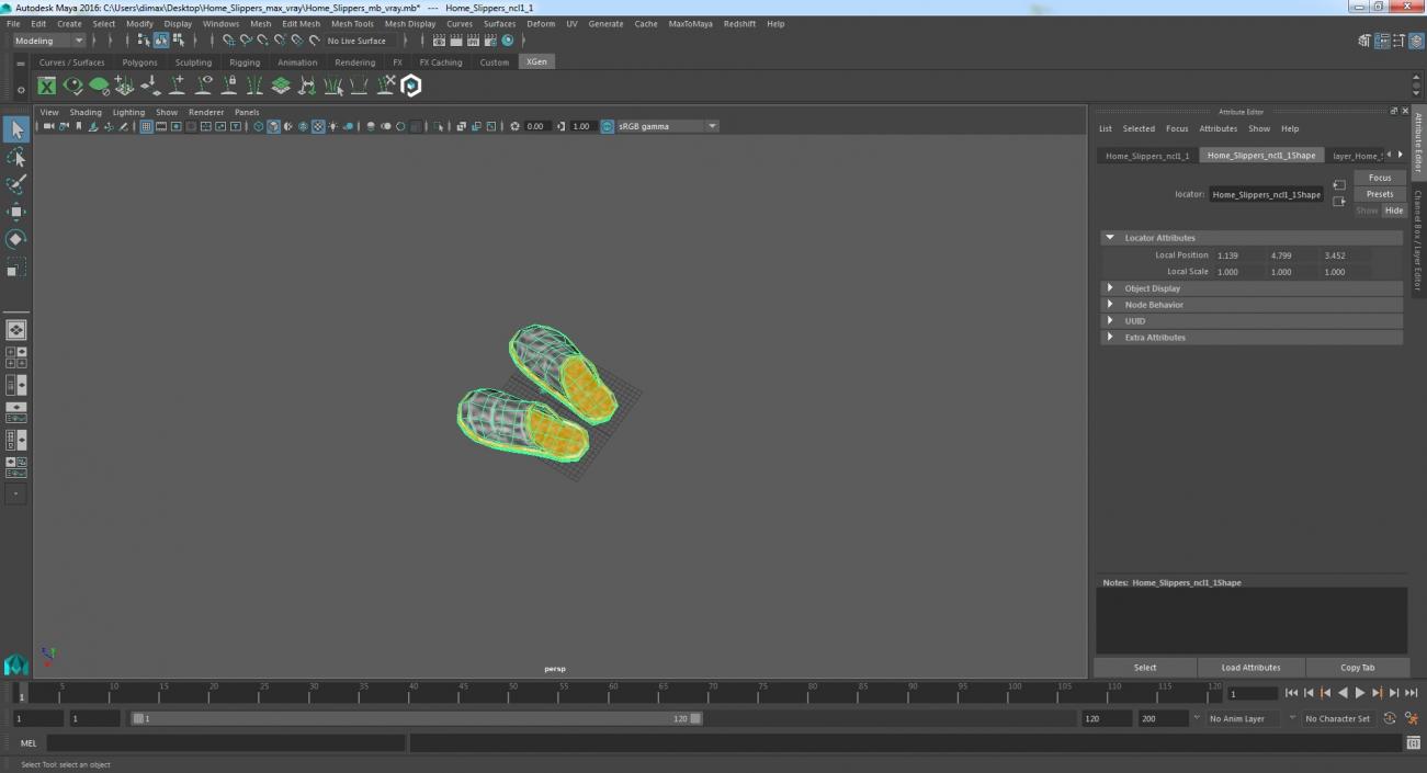 3D Home Slippers model