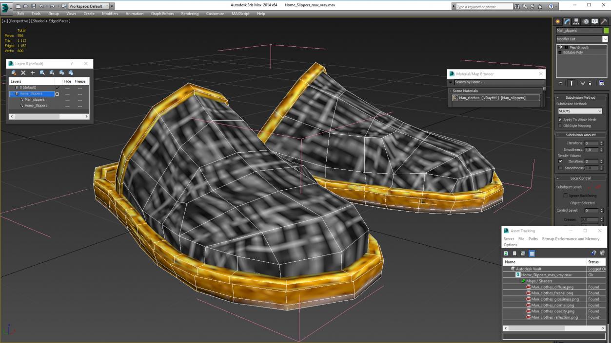 3D Home Slippers model