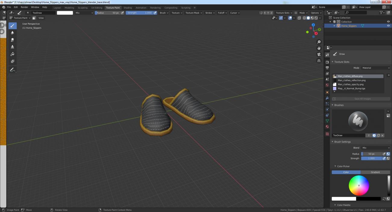 3D Home Slippers model