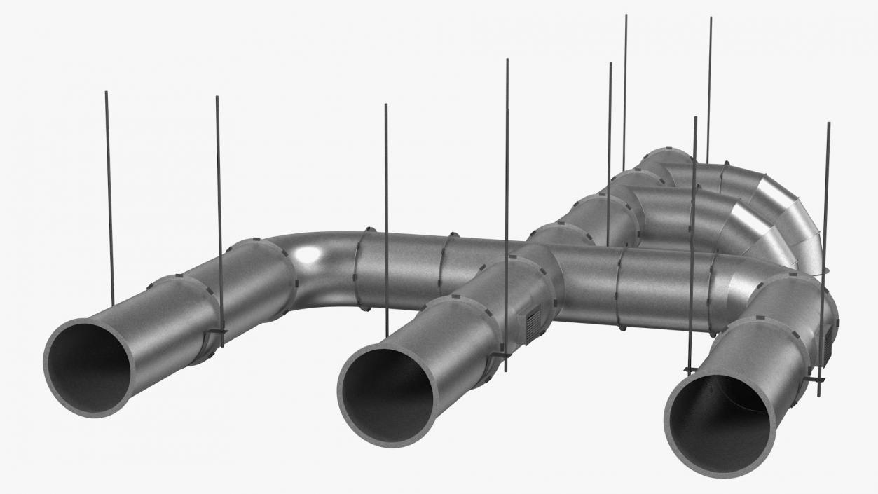 3D Ventilation Shaft Pipe System Set model