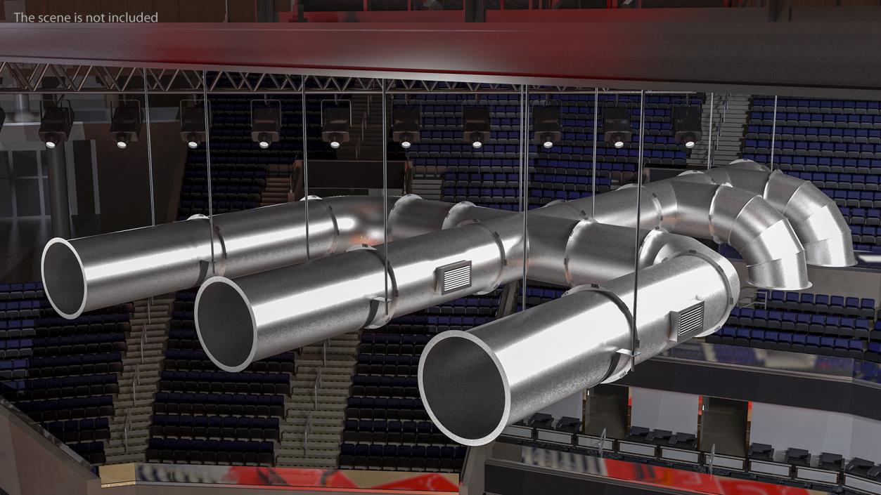 3D Ventilation Shaft Pipe System Set model