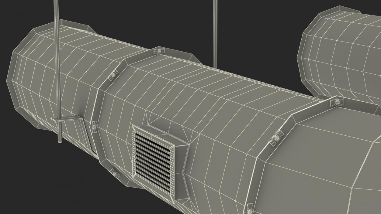 3D Ventilation Shaft Pipe System Set model