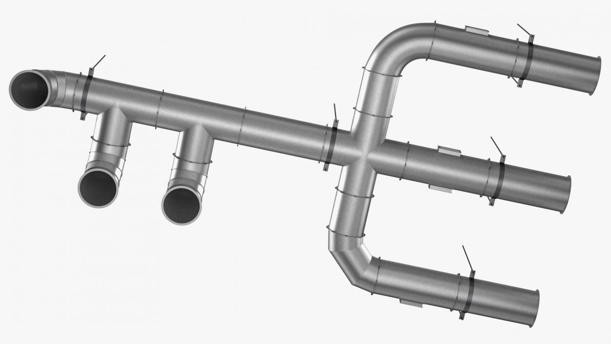 3D Ventilation Shaft Pipe System Set model