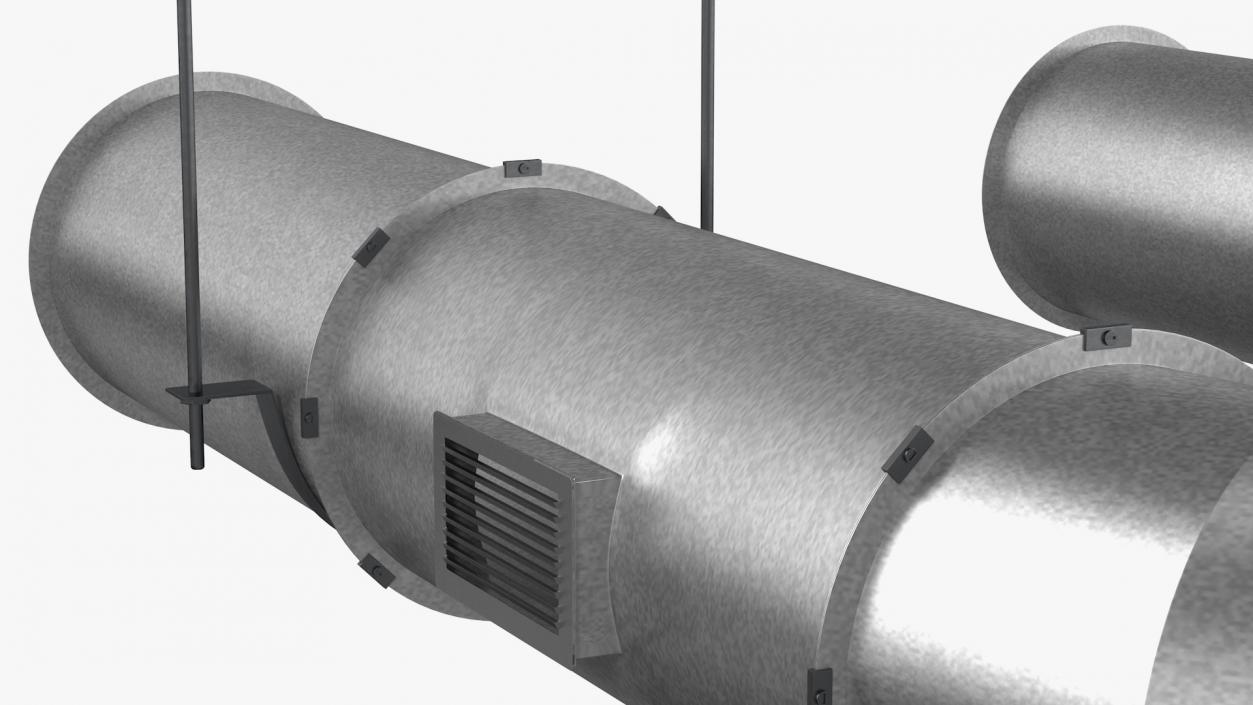 3D Ventilation Shaft Pipe System Set model