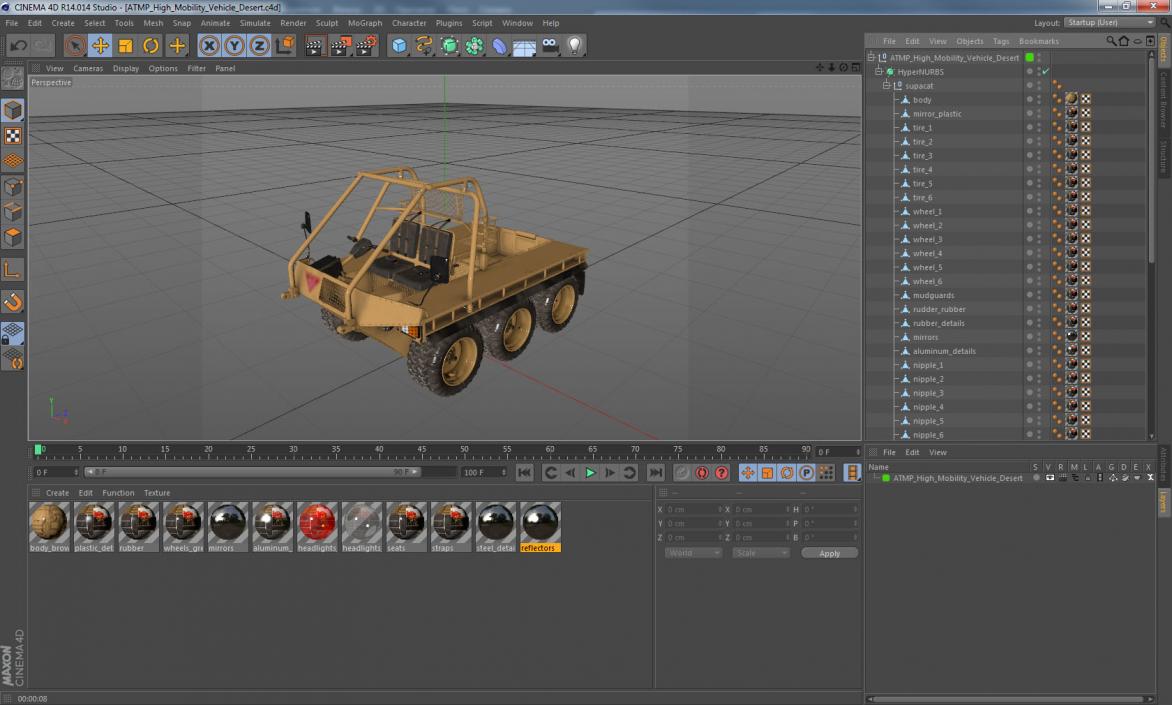 3D ATMP High Mobility Vehicle Desert model