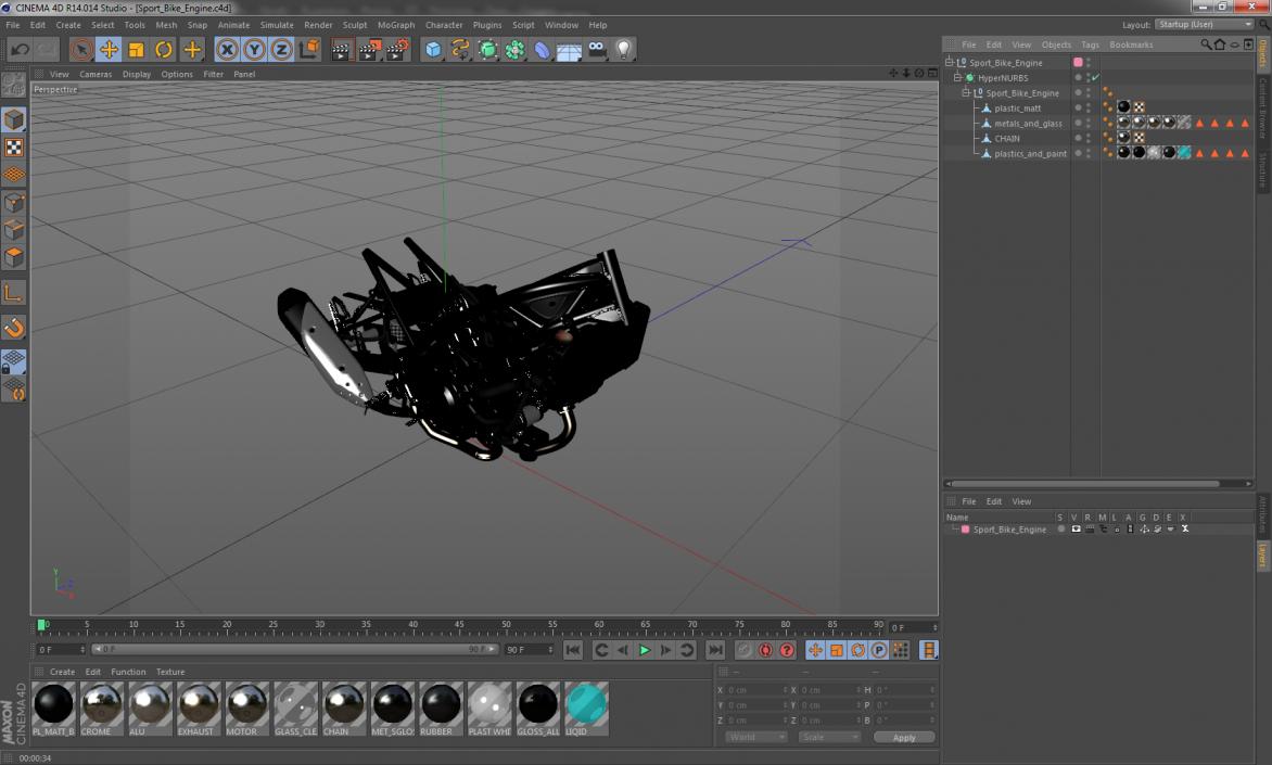 Sport Bike Engine 3D