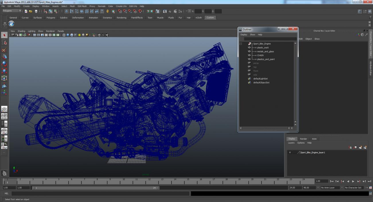 Sport Bike Engine 3D