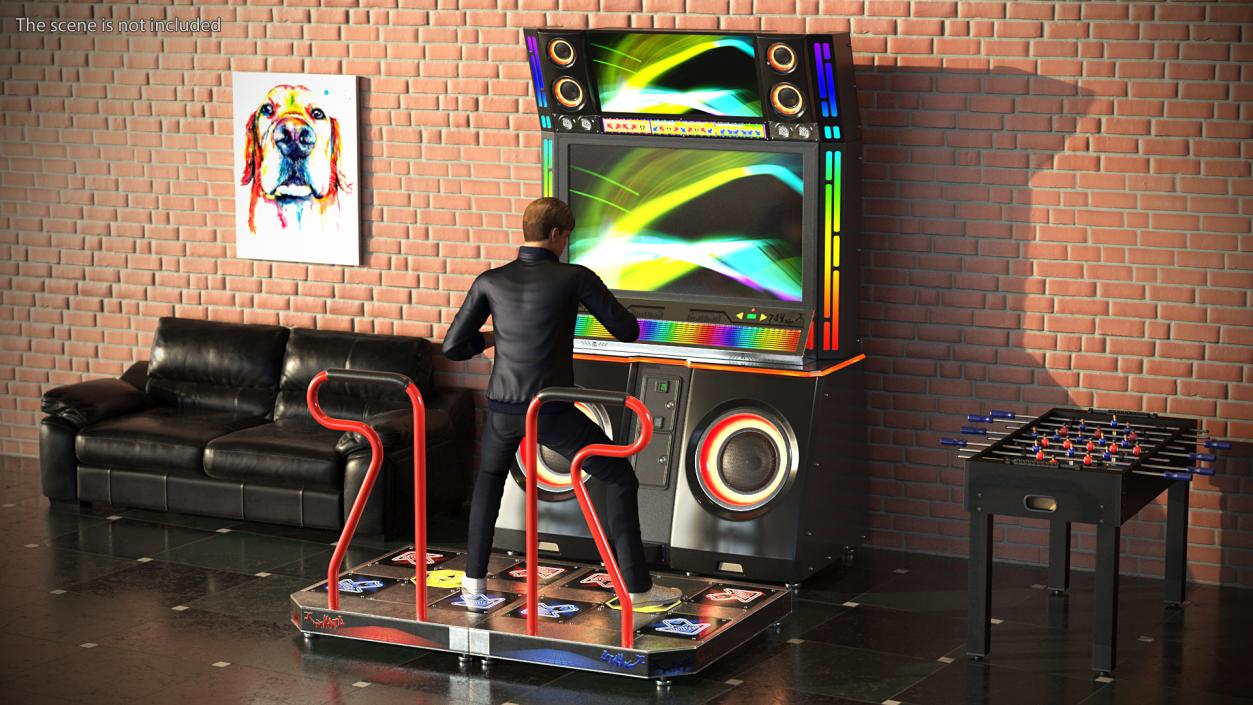 Dance Arcade Machine switched On 3D