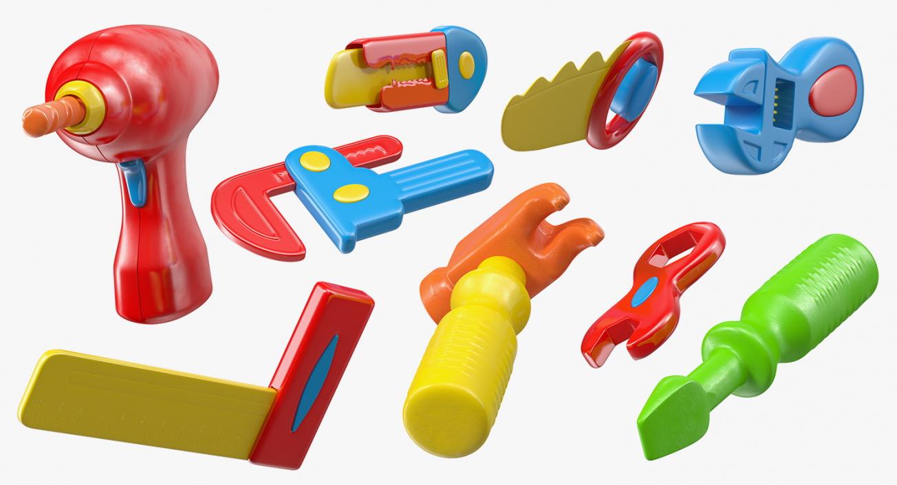 Toy Tools Box 3D Models Set 3D