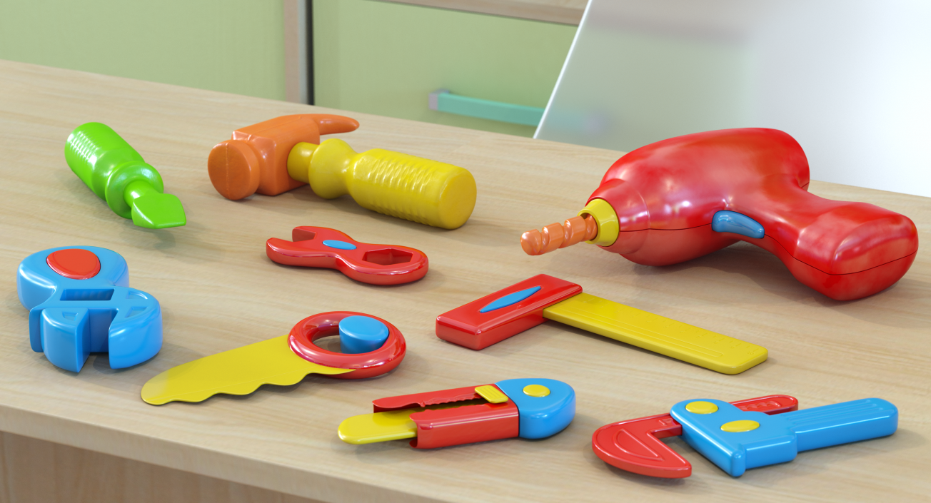 Toy Tools Box 3D Models Set 3D