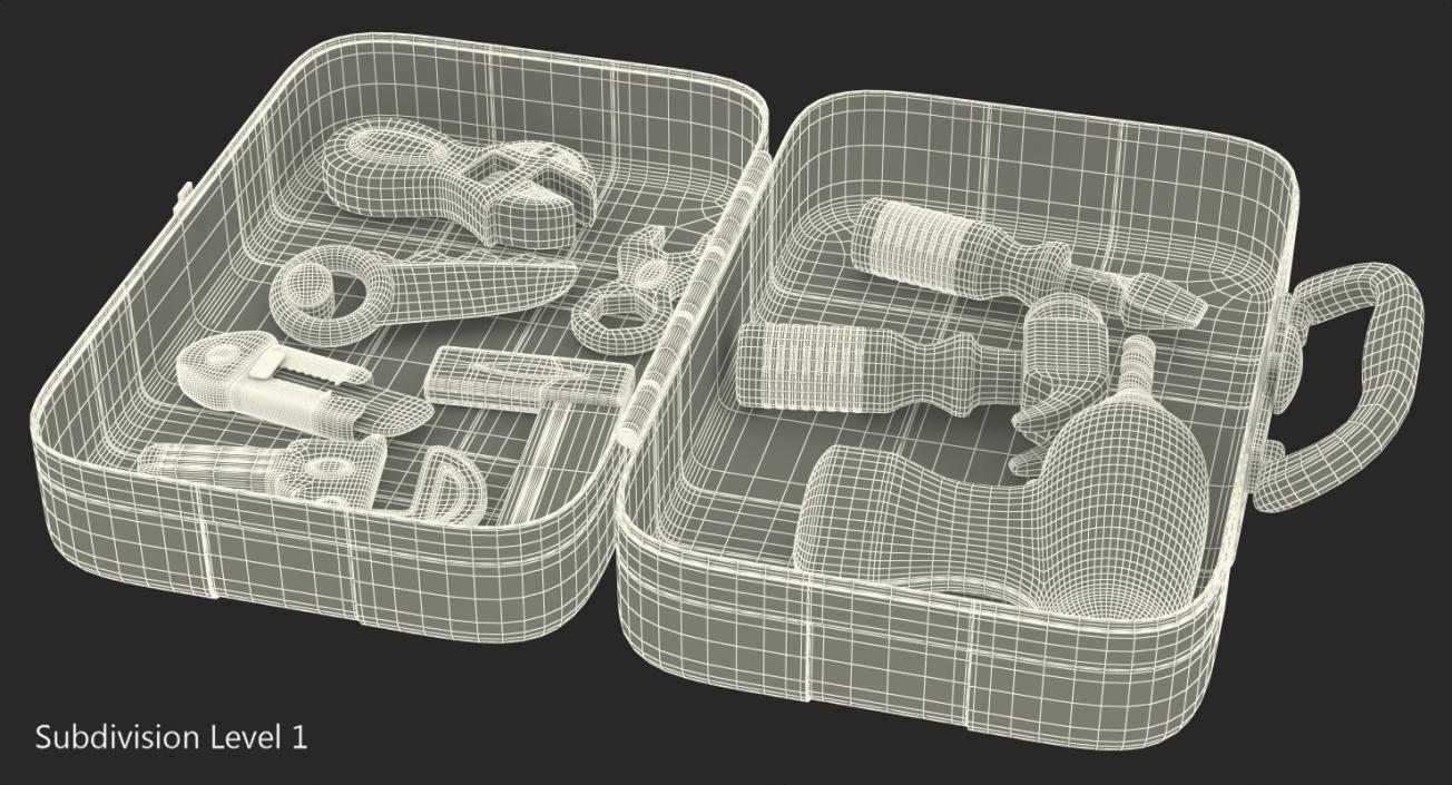 Toy Tools Box 3D Models Set 3D