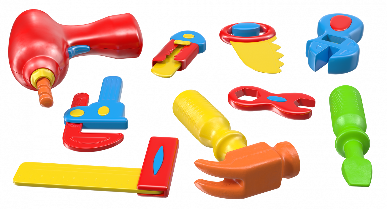 Toy Tools Box 3D Models Set 3D