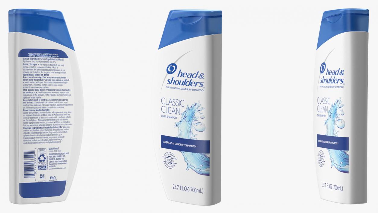 Head and Shoulders Classic Clean Shampoo Bottle 3D