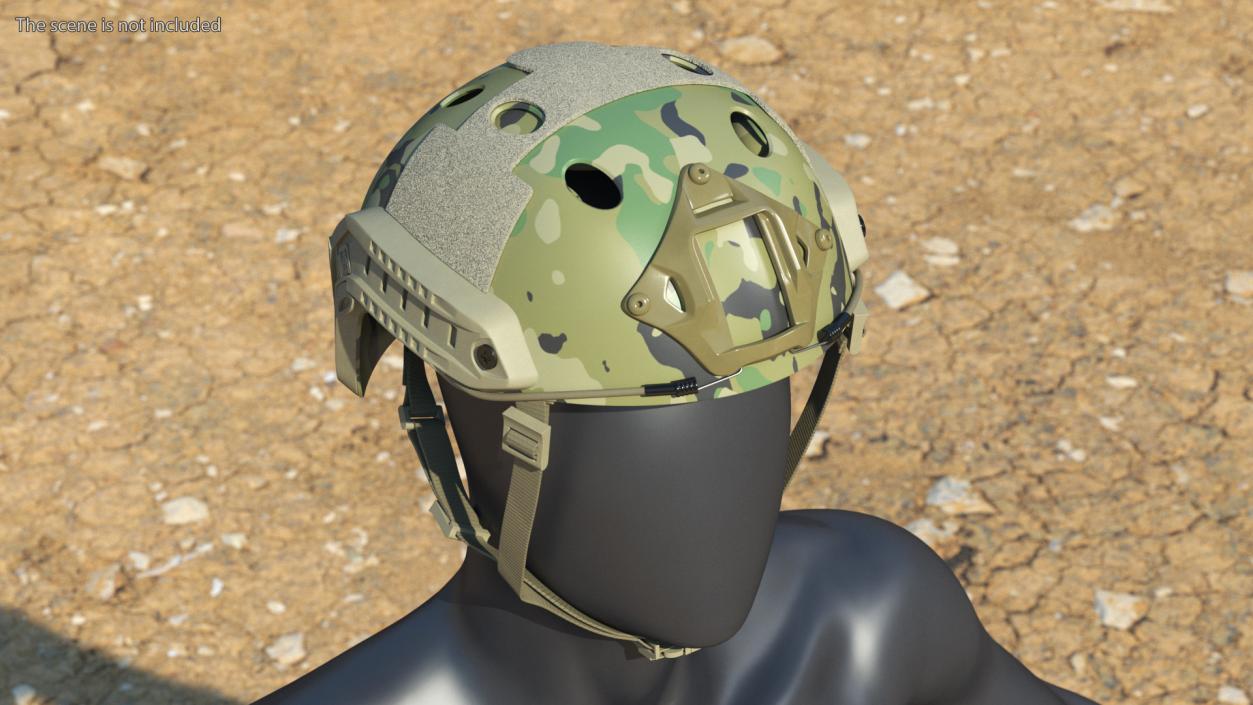 Camouflage Airsoft Tactical Helmet 3D model