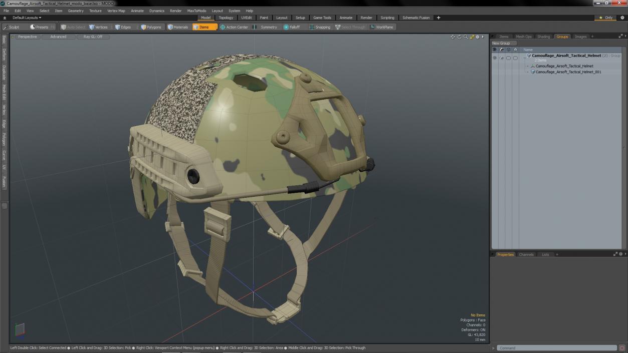 Camouflage Airsoft Tactical Helmet 3D model