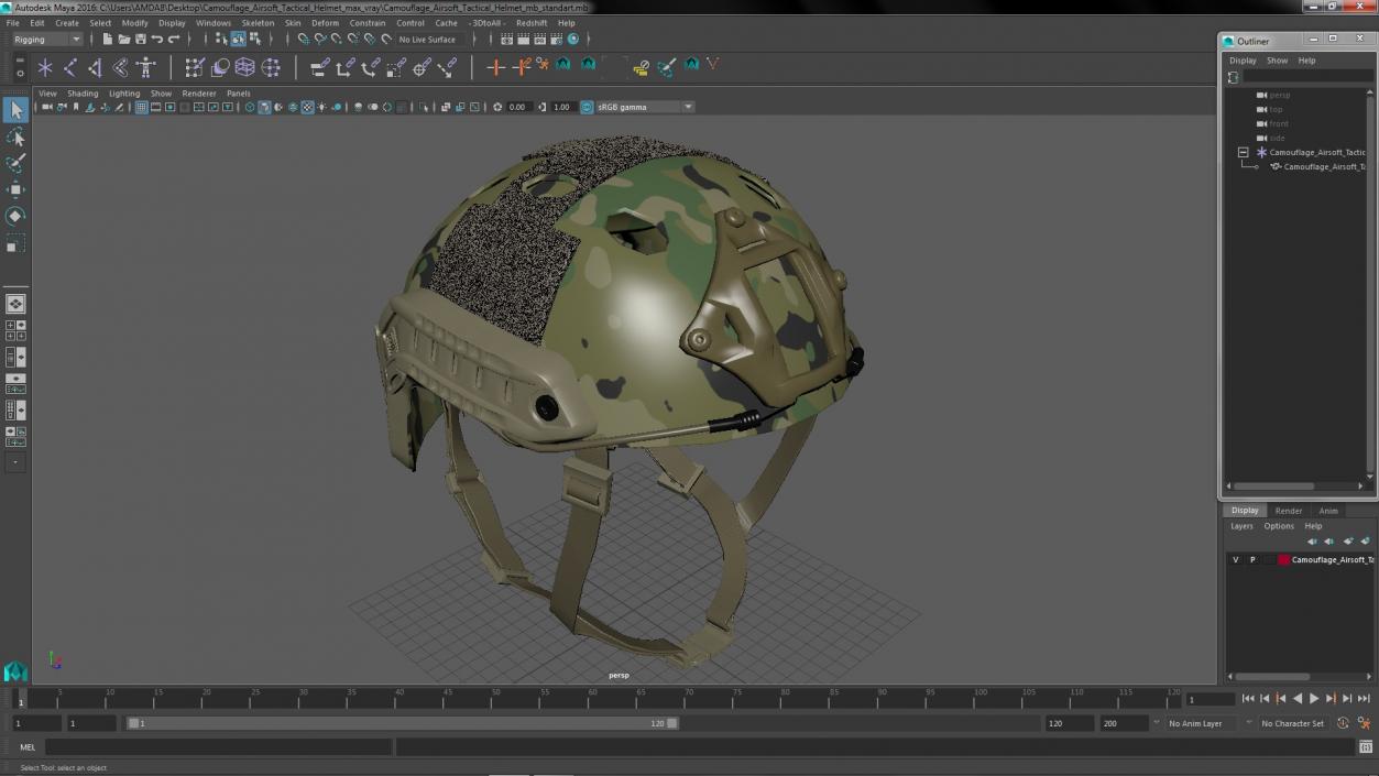 Camouflage Airsoft Tactical Helmet 3D model