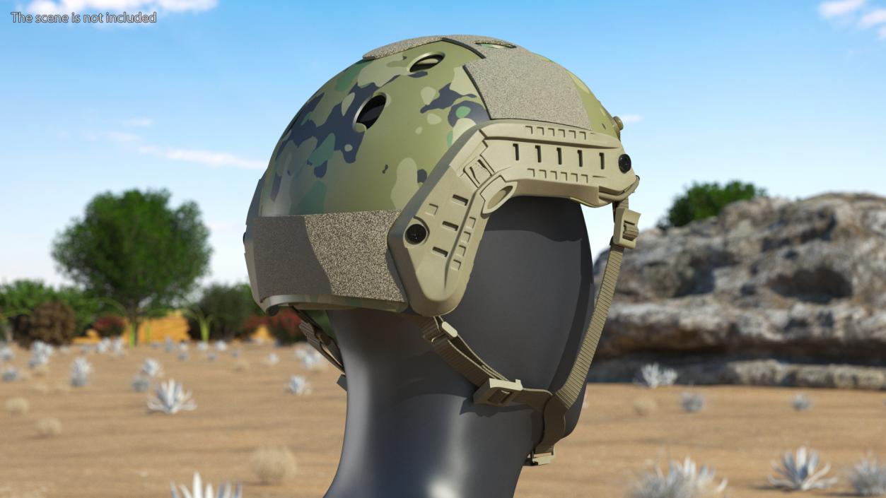 Camouflage Airsoft Tactical Helmet 3D model