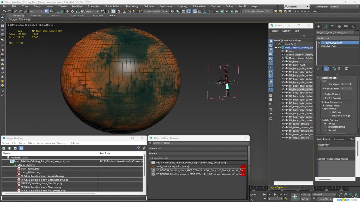 Mars Satellite Orbiting Red Planet 3D model